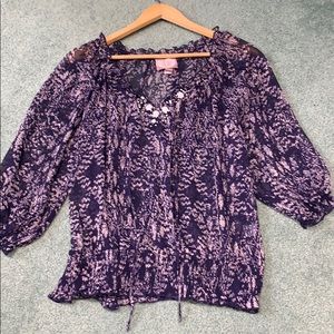 Sheer purple blouse